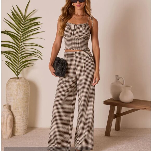 🖤 VICI Collection Gingham Two-Piece Set (Top + Pants) - Size L/XL, New 🖤 - Picture 1 of 12